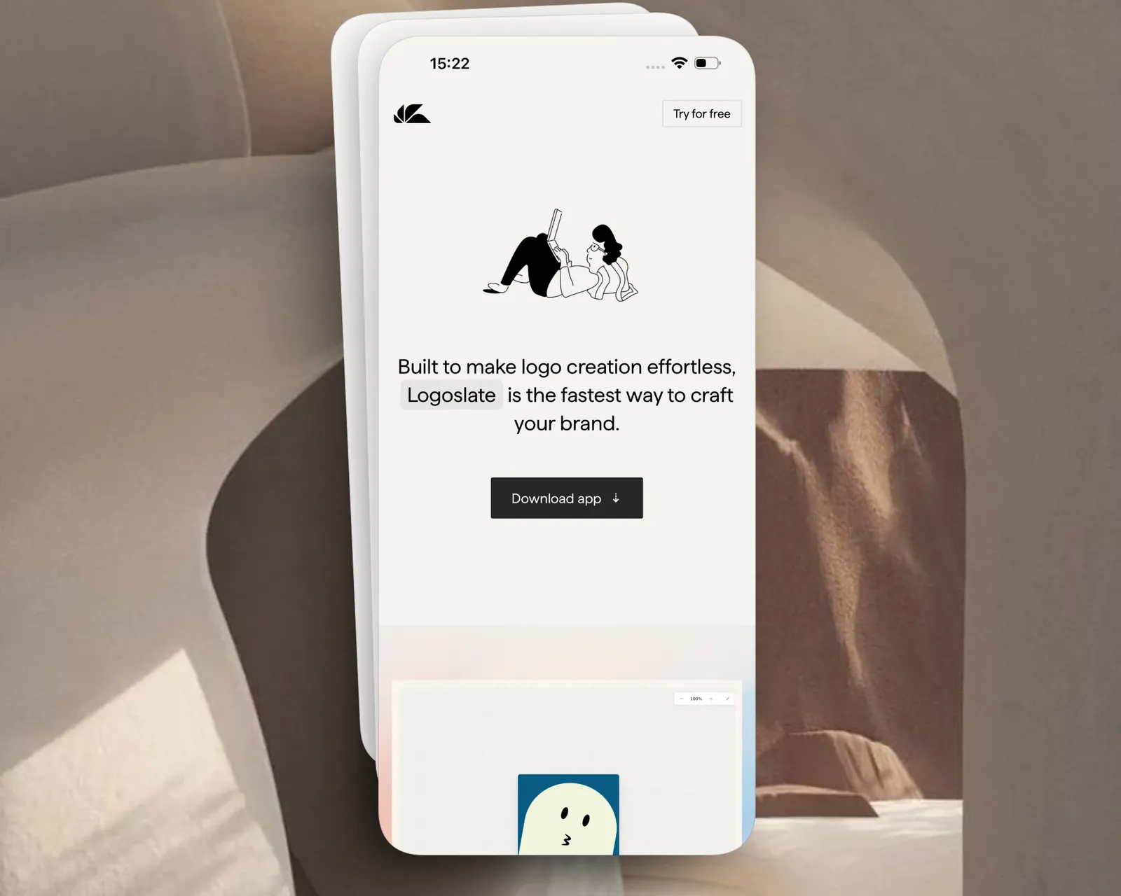 LogoSlate mobile website interface
